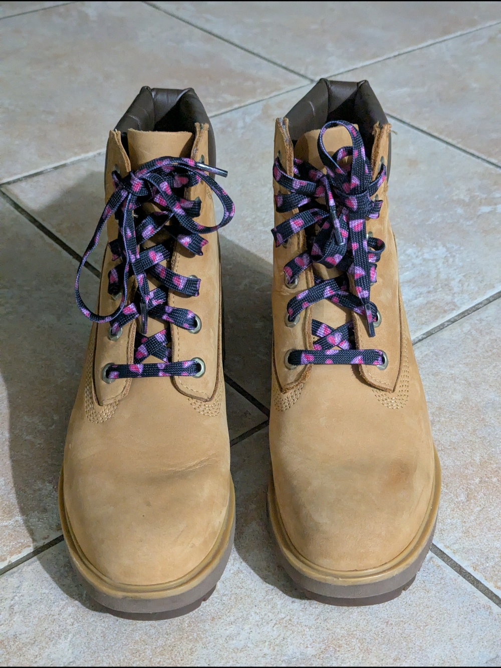 Timberland PRO Tan Women's Lace-Up Boots with Black and Pink Laces